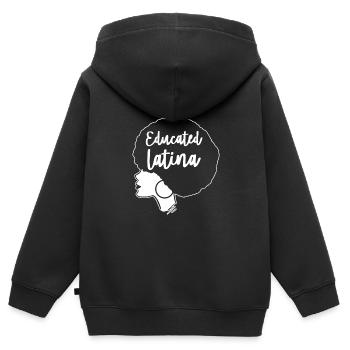 Afro Latina - Kinder Premium Organic Zip Hoodie - Schwarz - Hinten - AI Model Kid Male (0cm)