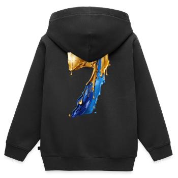 NR. 7 NUMMER 7 COOL 7. GEBURTSTAG - Kinder Premium Organic Zip Hoodie - Schwarz - Hinten - AI Model Kid Male (0cm)