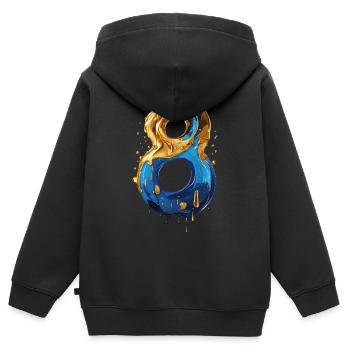 NO. 8 NUMBER 8 COOL 8TH BIRTHDAY - Kids Premium Organic Zip-up Hoodie - black - Back - AI Model Kid Male (0cm)