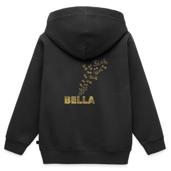 Bella en bateau - Sweat Premium à capuche zippé enfant bio - noir - Dos - AI Model Kid Male (0cm)