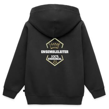 Chef d’ensemble - Sweat Premium à capuche zippé enfant bio - noir - Dos - AI Model Kid Male (0cm)