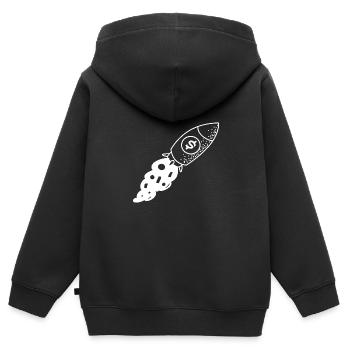 Rakete Geld Dollar - Kinder Premium Organic Zip Hoodie - Schwarz - Hinten - AI Model Kid Male (0cm)