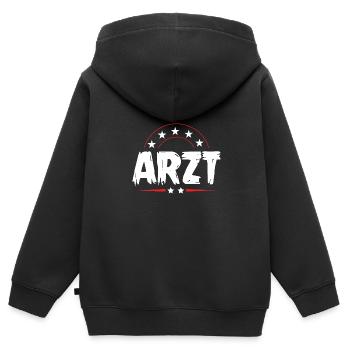 Arzt Beruf - Kinder Premium Organic Zip Hoodie - Schwarz - Hinten - AI Model Kid Male (0cm)