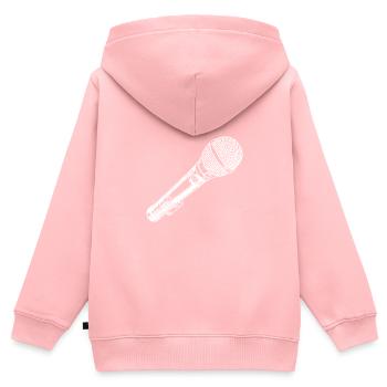 Microphone dessiné à la main - Sweat Premium à capuche zippé enfant bio - rose - Dos - AI Model Kid Female (0cm)