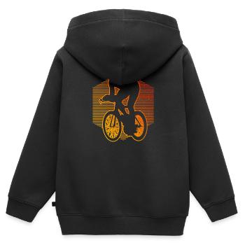 Cycliste sur route femmes course cyclisme vélo de route - Sweat Premium à capuche zippé enfant bio - noir - Dos - AI Model Kid Male (0cm)