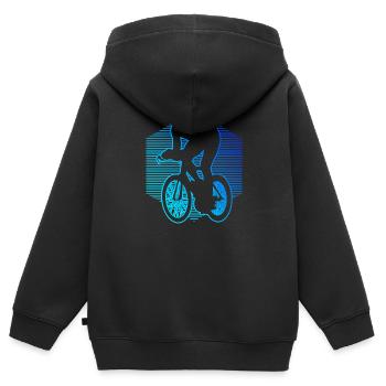 Courses de vélo de route cyclisme cyclistes de course hommes - Sweat Premium à capuche zippé enfant bio - noir - Dos - AI Model Kid Male (0cm)