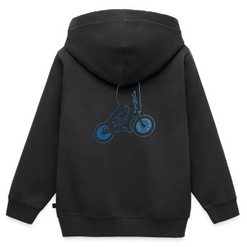 vélo BMX vélo cyclisme BMX hommes BMX garçons - Sweat Premium à capuche zippé enfant bio - noir - Dos - AI Model Kid Male (0cm)