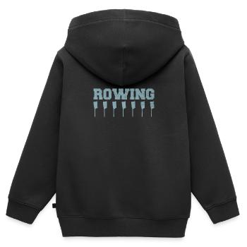 Rudern Paddel Ruder Vintage - Kinder Premium Organic Zip Hoodie - Schwarz - Hinten - AI Model Kid Male (0cm)