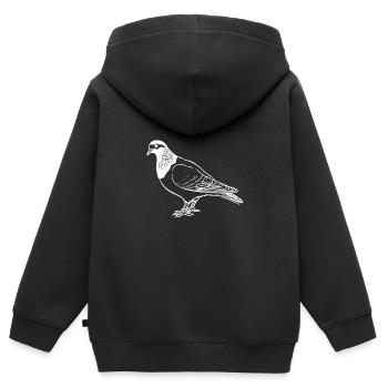 Taube Hand gezeichnet Vogel - Kinder Premium Organic Zip Hoodie - Schwarz - Hinten - AI Model Kid Male (0cm)