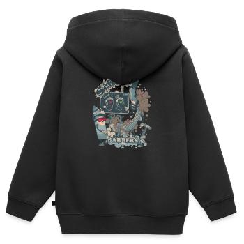 Barbers Shop - Kinder Premium Organic Zip Hoodie - Schwarz - Hinten - AI Model Kid Male (0cm)