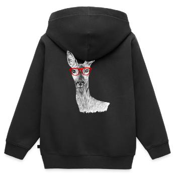 Rogen - Kinder Premium Organic Zip Hoodie - Schwarz - Hinten - AI Model Kid Male (0cm)
