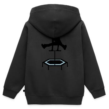 trampoline sauteuse cadeau saut sautant - Sweat Premium à capuche zippé enfant bio - noir - Dos - AI Model Kid Male (0cm)