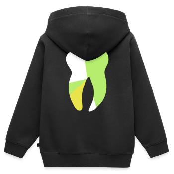 tooth graphic - Kids Premium Organic Zip-up Hoodie - black - Back - AI Model Kid Male (0cm)
