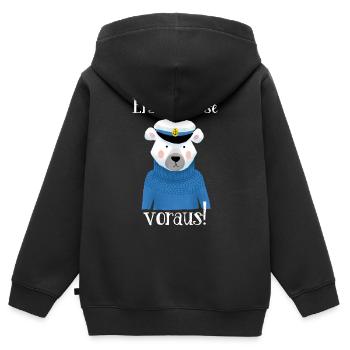 Erste Klasse voraus! - Kinder Premium Organic Zip Hoodie - Schwarz - Hinten - AI Model Kid Male (0cm)