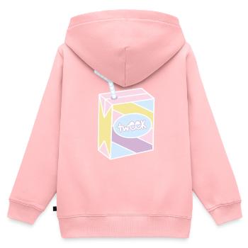 tweek juice box - Kinder Premium Organic Zip Hoodie - Rosa - Hinten - AI Model Kid Female (0cm)