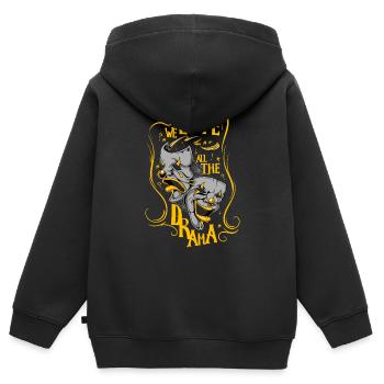 Nous aimons le théâtre - théâtre - Sweat Premium à capuche zippé enfant bio - noir - Dos - AI Model Kid Male (0cm)