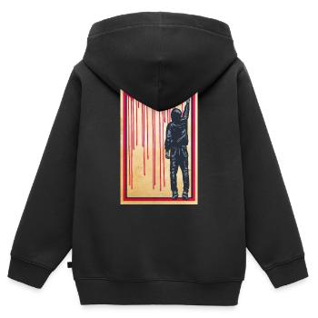 STREET ART - SPRAY BOY Poster - Kinder Premium Organic Zip Hoodie - Schwarz - Hinten - AI Model Kid Male (0cm)