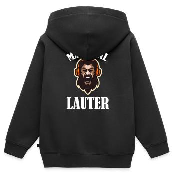 DJ - Sweat Premium à capuche zippé enfant bio - noir - Dos - AI Model Kid Male (0cm)