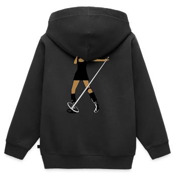 saengerin - Kinder Premium Organic Zip Hoodie - Schwarz - Hinten - AI Model Kid Male (0cm)