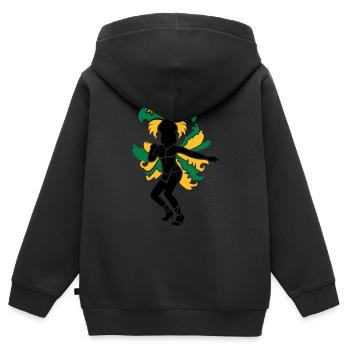 Samba - Sweat Premium à capuche zippé enfant bio - noir - Dos - AI Model Kid Male (0cm)