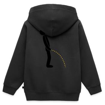 logo toilette pee piss debout - Sweat Premium à capuche zippé enfant bio - noir - Dos - AI Model Kid Male (0cm)