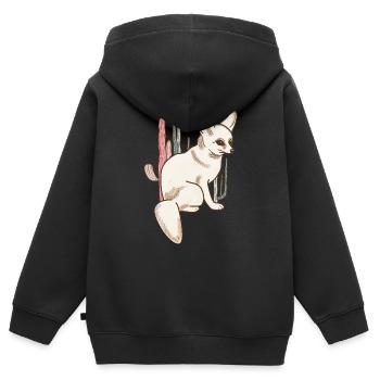 Fennek_Wüstenfuchs - Kinder Premium Organic Zip Hoodie - Schwarz - Hinten - AI Model Kid Male (0cm)