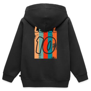 Level 10 birthday vintage - Kids Premium Organic Zip-up Hoodie - black - Back - AI Model Kid Male (0cm)