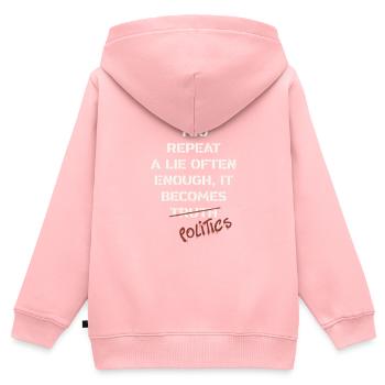 Dreckige Politik Spruch Wahrheit - Kinder Premium Organic Zip Hoodie - Rosa - Hinten - AI Model Kid Female (0cm)