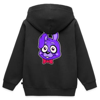 Cute Purple Rabbit - Kids Premium Organic Zip-up Hoodie - black - Back - AI Model Kid Male (0cm)