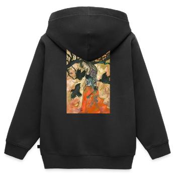 Rabe Hexe Herbst Palette - Kinder Premium Organic Zip Hoodie - Schwarz - Hinten - AI Model Kid Male (0cm)