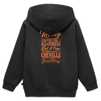 GELD UND CHEVELLE Y - Kinder Premium Organic Zip Hoodie - Schwarz - Hinten - AI Model Kid Male (0cm)