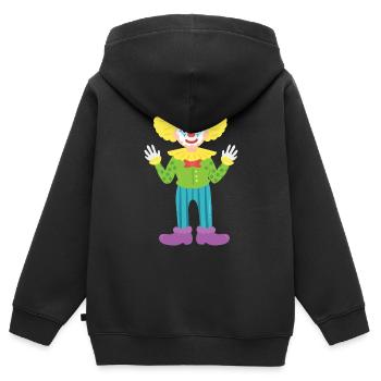 Clown - Kinder Premium Organic Zip Hoodie - Schwarz - Hinten - AI Model Kid Male (0cm)