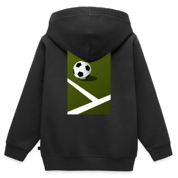Feld- und Fußballplakat - Kinder Premium Organic Zip Hoodie - Schwarz - Hinten - AI Model Kid Male (0cm)