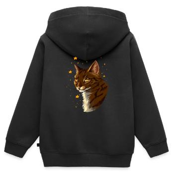 Brambleclaw Bramblestar Brombeerkralle Katze Tiger - Kinder Premium Organic Zip Hoodie - Schwarz - Hinten - AI Model Kid Male (0cm)