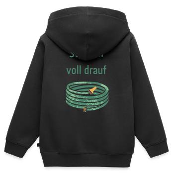 Auf dem Schlauch stehen - Kinder Premium Organic Zip Hoodie - Schwarz - Hinten - AI Model Kid Male (0cm)