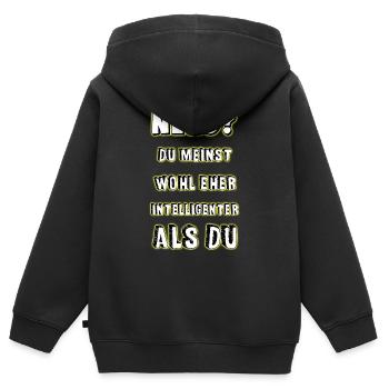 Nerd - Kinder Premium Organic Zip Hoodie - Schwarz - Hinten - AI Model Kid Male (0cm)