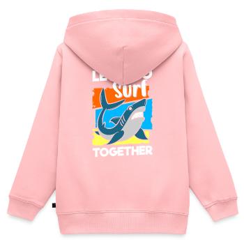 Poisson prédateur sous-marin de mer de requin - Sweat Premium à capuche zippé enfant bio - rose - Dos - AI Model Kid Female (0cm)
