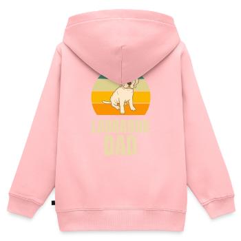 Rétro Labrador Papa - Sweat Premium à capuche zippé enfant bio - rose - Dos - AI Model Kid Female (0cm)