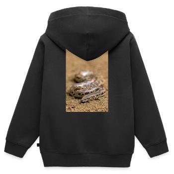 Boa de sable à écailles rugueuses - Eryx conicus - Sri Lanka - Sweat Premium à capuche zippé enfant bio - noir - Dos - AI Model Kid Male (0cm)