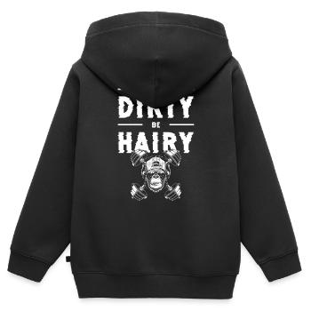 Zoo de chimpanzés singe primate - Sweat Premium à capuche zippé enfant bio - noir - Dos - AI Model Kid Male (0cm)