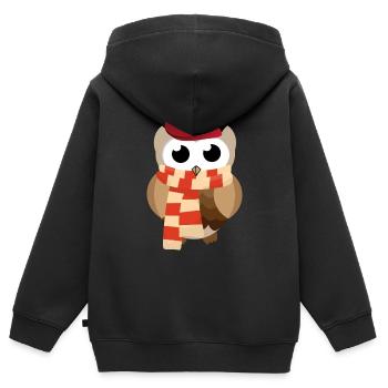 EULE - Kinder Premium Organic Zip Hoodie - Schwarz - Hinten - AI Model Kid Male (0cm)