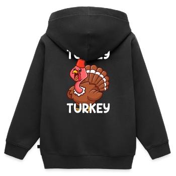 Turkey Saying Turkey Turkey Gift - Kids Premium Organic Zip-up Hoodie - black - Back - AI Model Kid Male (0cm)