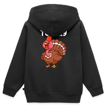 Turkey Turkey Turkey Saying Gift - Kids Premium Organic Zip-up Hoodie - black - Back - AI Model Kid Male (0cm)