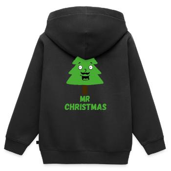 Mr Christmas sapin de Noël - Sweat Premium à capuche zippé enfant bio - noir - Dos - AI Model Kid Male (0cm)