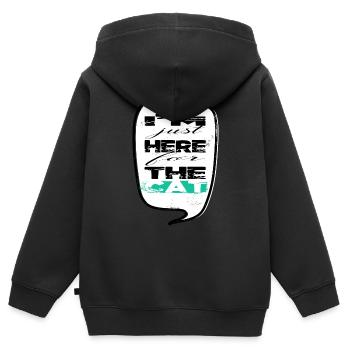 Fun Anti Chaton Chat Humour Saint-Valentin - Sweat Premium à capuche zippé enfant bio - noir - Dos - AI Model Kid Male (0cm)