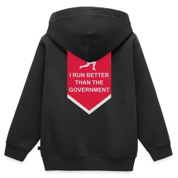 mieux fonctionner que le gouvernement - Sweat Premium à capuche zippé enfant bio - noir - Dos - AI Model Kid Male (0cm)