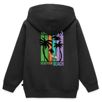 Summer Vibes Ready for Beach - Kinder Premium Organic Zip Hoodie - Schwarz - Hinten - AI Model Kid Male (0cm)