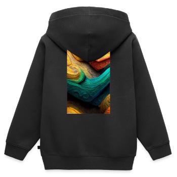 Abstract 3D Surface Background - Kinder Premium Organic Zip Hoodie - Schwarz - Hinten - AI Model Kid Male (0cm)