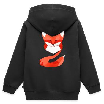 Polygon-Fuchs Geometrisch - Kinder Premium Organic Zip Hoodie - Schwarz - Hinten - AI Model Kid Male (0cm)