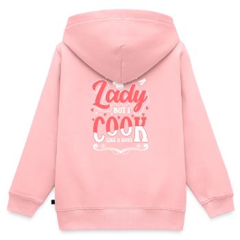 Koch Restaurant Beruf Gastronomie - Kinder Premium Organic Zip Hoodie - Rosa - Hinten - AI Model Kid Female (0cm)